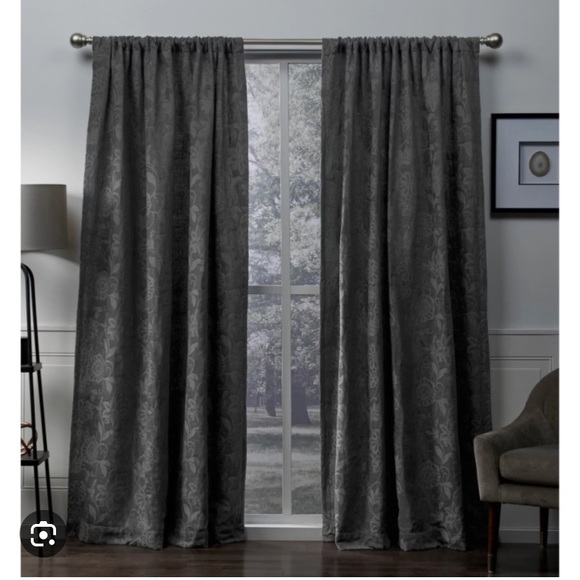 Target Other - Exclusive Home gray velvet jacquard curtain panel set